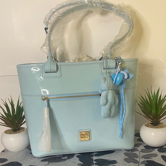 Dooney & Bourke patent leather Beacon lite blue NWT - Picture 1 of 12